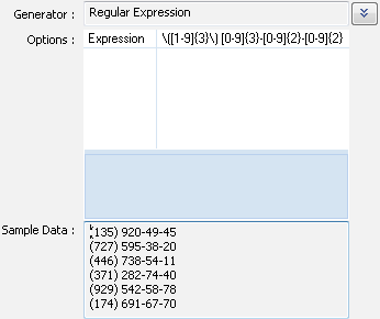 DTM Data Generator for Excel: regular expression generator options